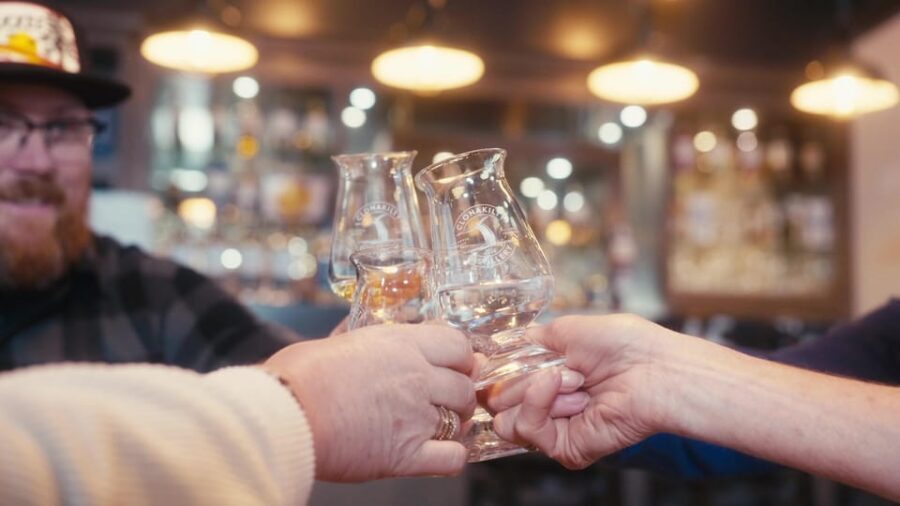 Clonakilty Distillery: Tour & Classic Whiskey Tasting - The Speakeasy tasting bar: two 20ml samples and your option to switch