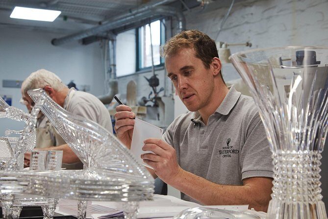 House of Waterford Crystal Guided Factory Tour - After the heat: cutting, sculpting, engraving, and six-stage inspections