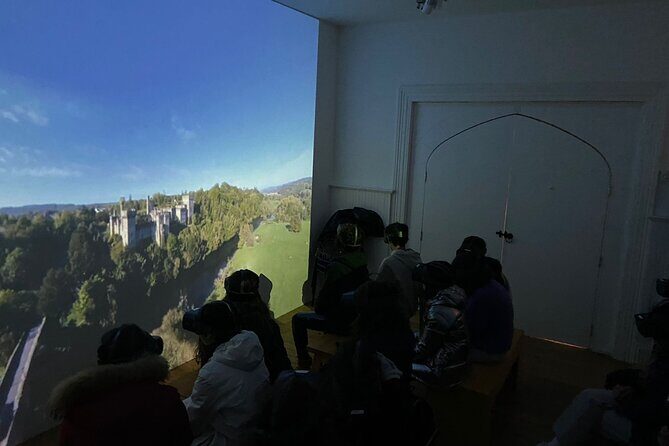 Lismore Castle VR Experience - The curtain, the headset, and the 360-degree castle views